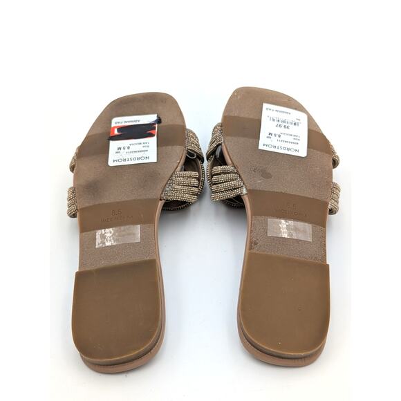 Abound Imani Flat Sandals Rhinestone Slip-On Women's Tan Mocha Size US8.5 - Picture 5 of 6